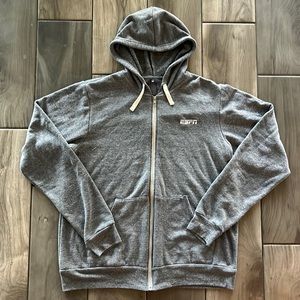 ESPN authentic gray w/white zipper hoodie, made by Canvas. Purchased at ESPN.
